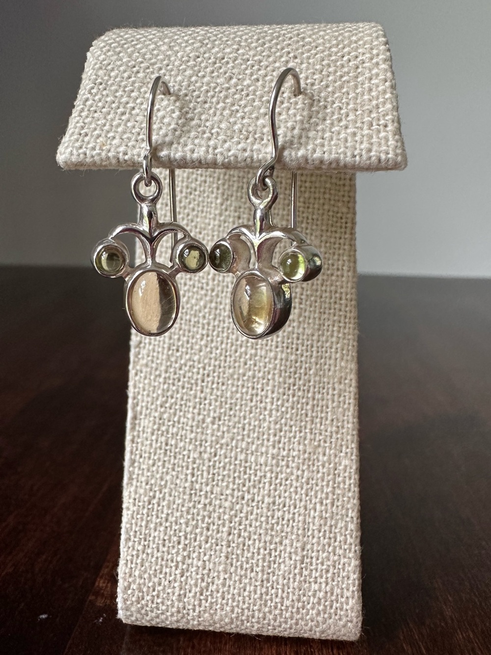 Sterling Silver, citrine & peridot earrings